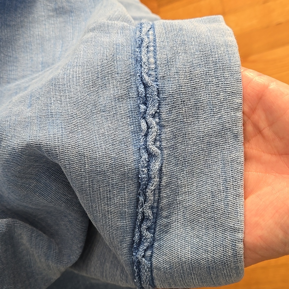 J.Jill Pure Jill Oversized Terry Cloth Pullover Shirt Light Blue Size XL - Picture 4 of 8